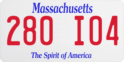 MA license plate 280IO4