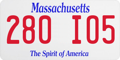 MA license plate 280IO5