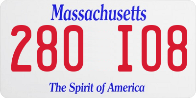MA license plate 280IO8