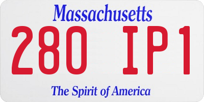 MA license plate 280IP1