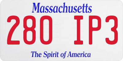 MA license plate 280IP3