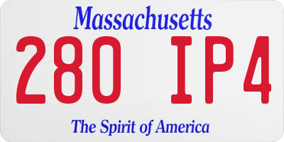 MA license plate 280IP4