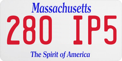 MA license plate 280IP5