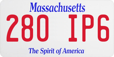 MA license plate 280IP6