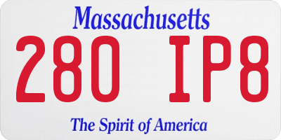 MA license plate 280IP8