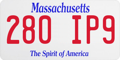 MA license plate 280IP9