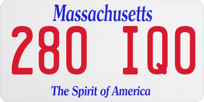 MA license plate 280IQ0