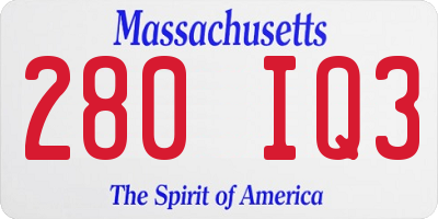 MA license plate 280IQ3