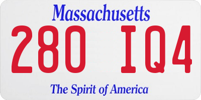 MA license plate 280IQ4