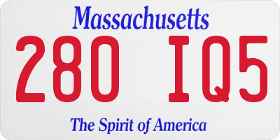 MA license plate 280IQ5
