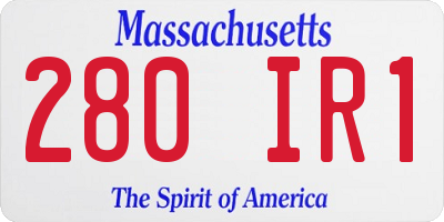MA license plate 280IR1