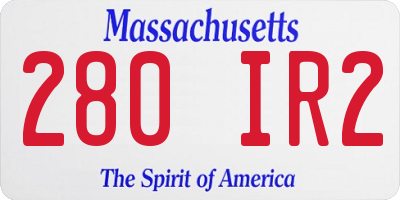 MA license plate 280IR2