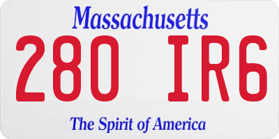 MA license plate 280IR6