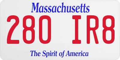 MA license plate 280IR8