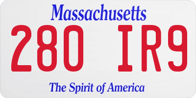 MA license plate 280IR9