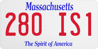MA license plate 280IS1