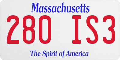 MA license plate 280IS3
