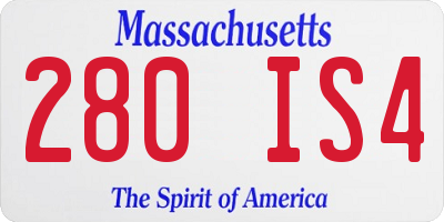 MA license plate 280IS4