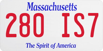 MA license plate 280IS7