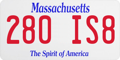 MA license plate 280IS8
