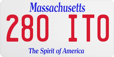 MA license plate 280IT0