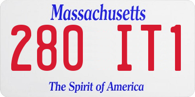 MA license plate 280IT1