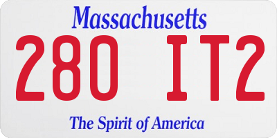 MA license plate 280IT2