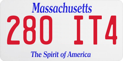 MA license plate 280IT4