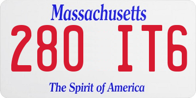 MA license plate 280IT6