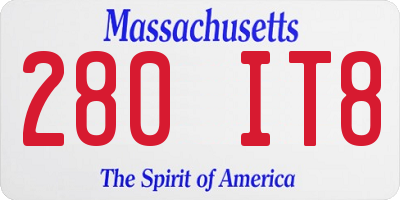 MA license plate 280IT8
