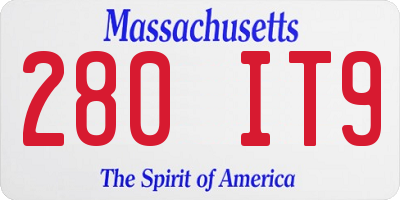 MA license plate 280IT9