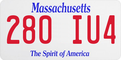 MA license plate 280IU4