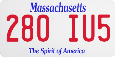 MA license plate 280IU5
