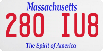 MA license plate 280IU8