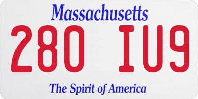 MA license plate 280IU9