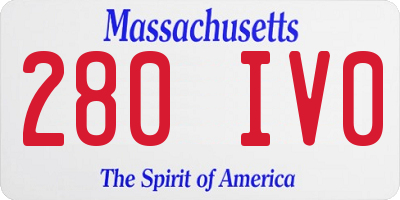 MA license plate 280IV0