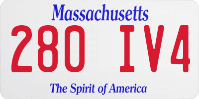 MA license plate 280IV4
