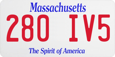 MA license plate 280IV5