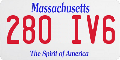 MA license plate 280IV6