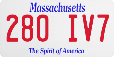 MA license plate 280IV7