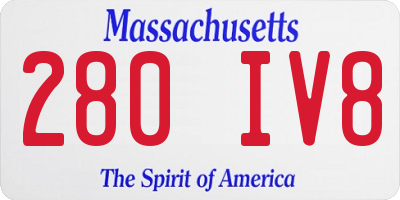 MA license plate 280IV8