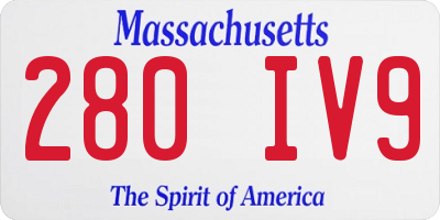 MA license plate 280IV9