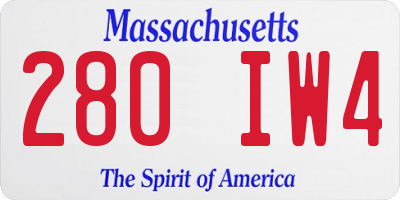 MA license plate 280IW4