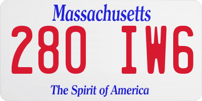 MA license plate 280IW6