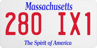 MA license plate 280IX1