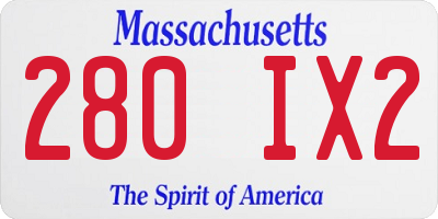 MA license plate 280IX2