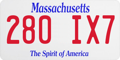 MA license plate 280IX7