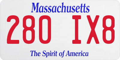 MA license plate 280IX8