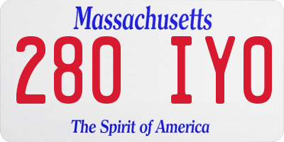 MA license plate 280IY0