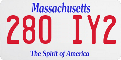 MA license plate 280IY2